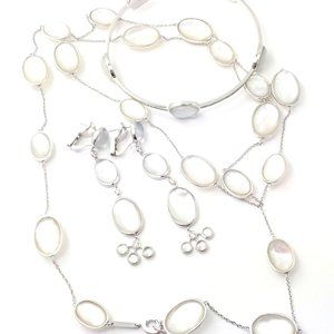 Ivanka Trump Bubble 18k Gold Diamond Crystal MOP Set Necklace Bracelet Earrings